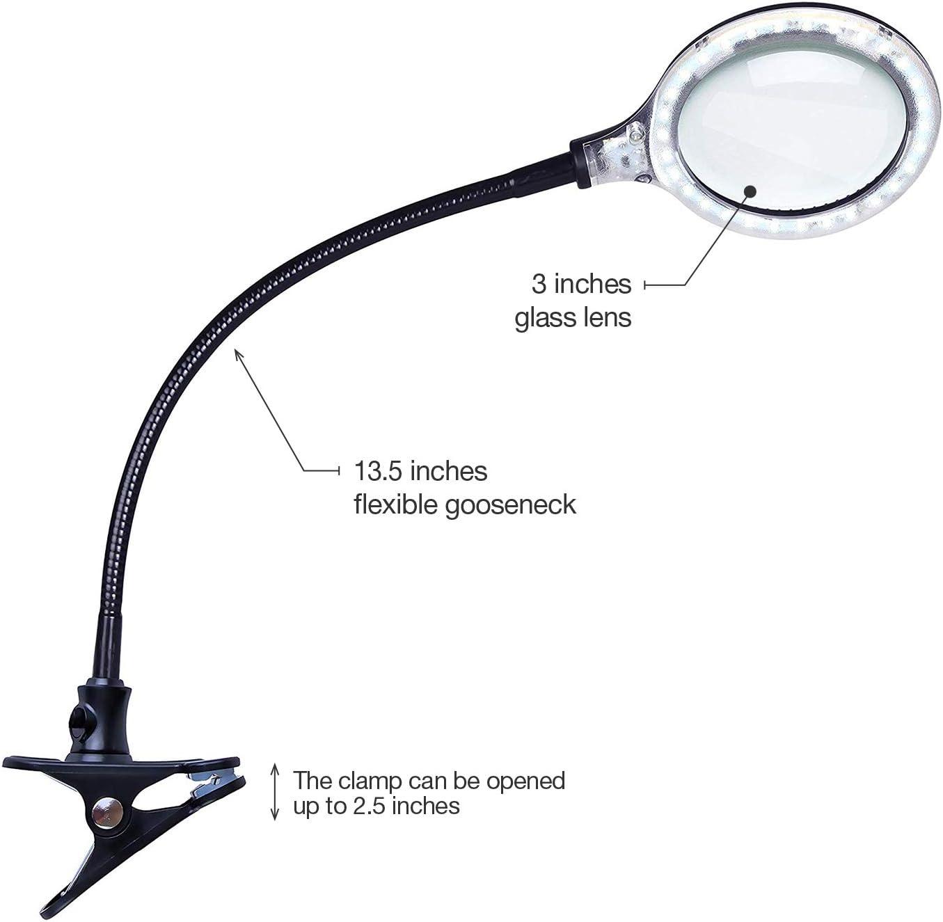 Brightech Lightview Pro 23.5 in. Adjustable Gooseneck Magnifying Desk Lamp