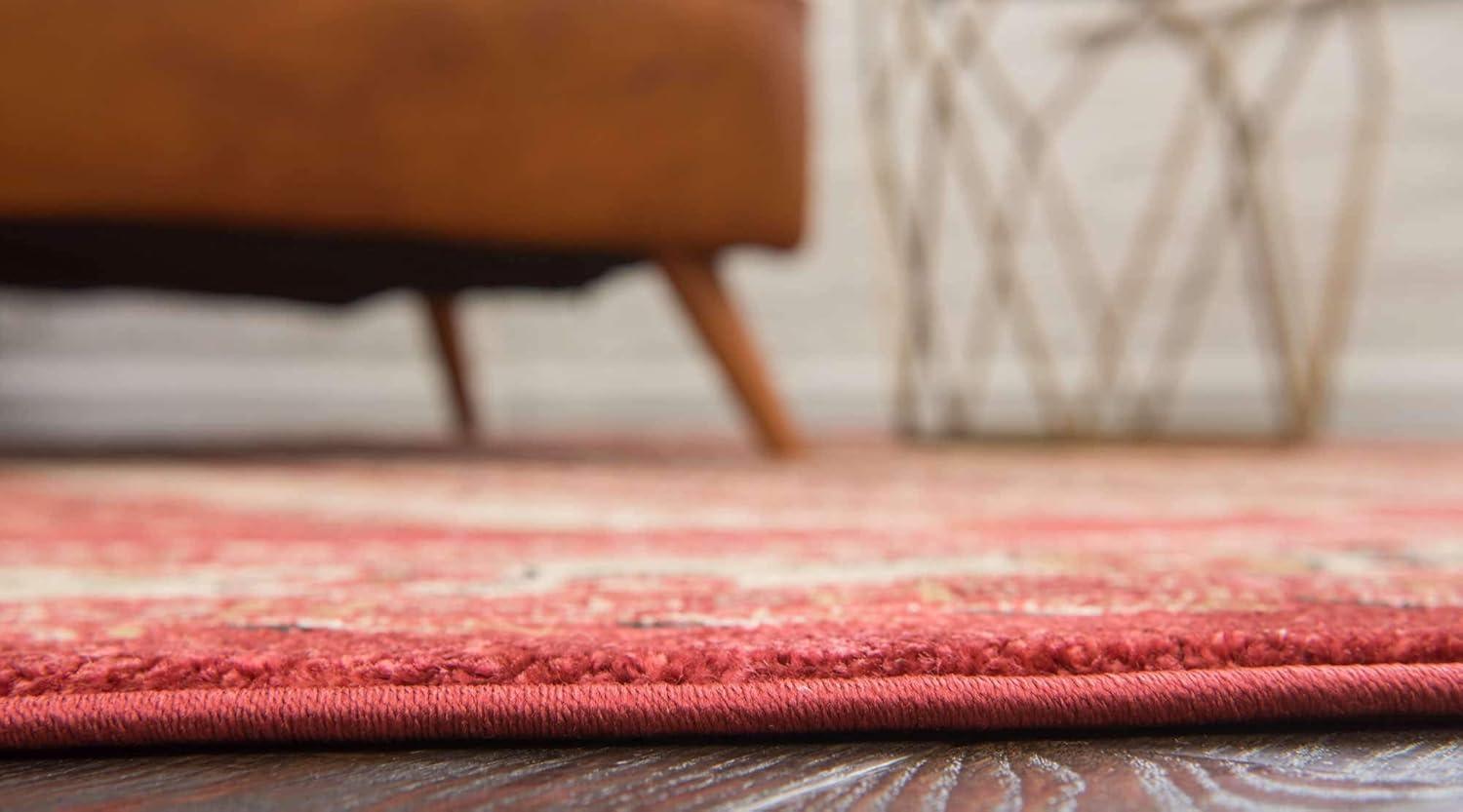 Unique Loom Fars Collection Area Rug - Pasadena (4' 1" x 6' 1" Rectangle Rust Red/Black)
