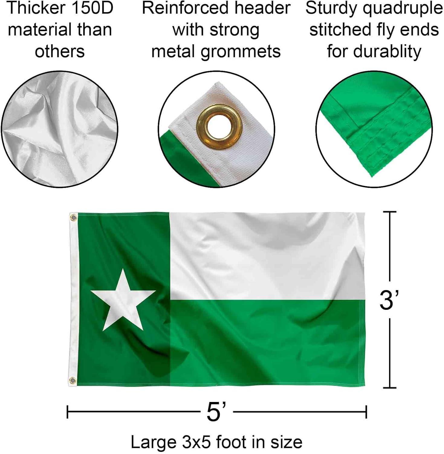 Desert Cactus University of North Texas Flag UNT Mean Green Flags Banners 100% Polyester Indoor Outdoor 3x5 (Green Texas Flag)