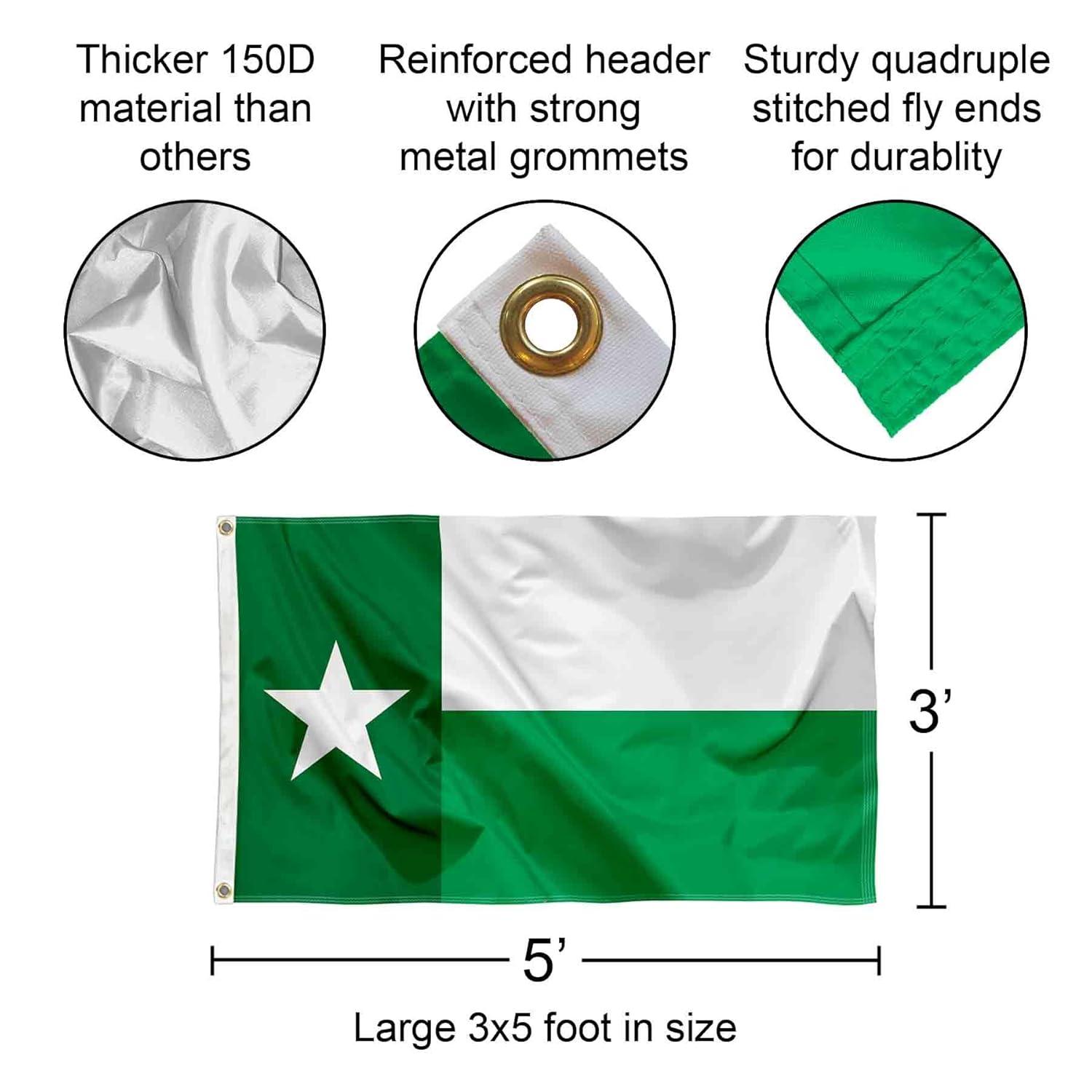 Desert Cactus University of North Texas Flag UNT Mean Green Flags Banners 100% Polyester Indoor Outdoor 3x5 (Green Texas Flag)