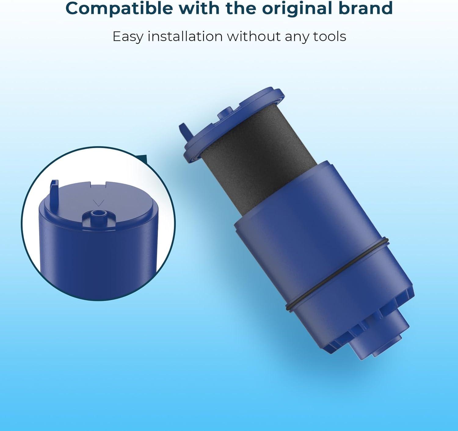 Brightify 6 Packs Water Faucet Replacements for Pur Filter RF-3375, RF-9999, Faucet Water Filter Replacements for FM-2500, FM-3700, FM-2000B, PFM150W, PFM350V, PFM400H, FM 3333B, Pur-0A1, Blue