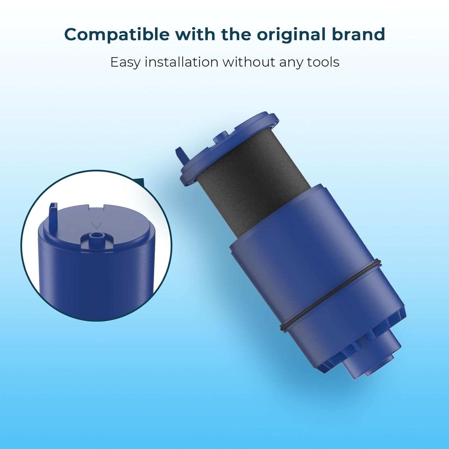 Brightify 6 Packs Water Faucet Replacements for Pur Filter RF-3375, RF-9999, Faucet Water Filter Replacements for FM-2500, FM-3700, FM-2000B, PFM150W, PFM350V, PFM400H, FM 3333B, Pur-0A1, Blue