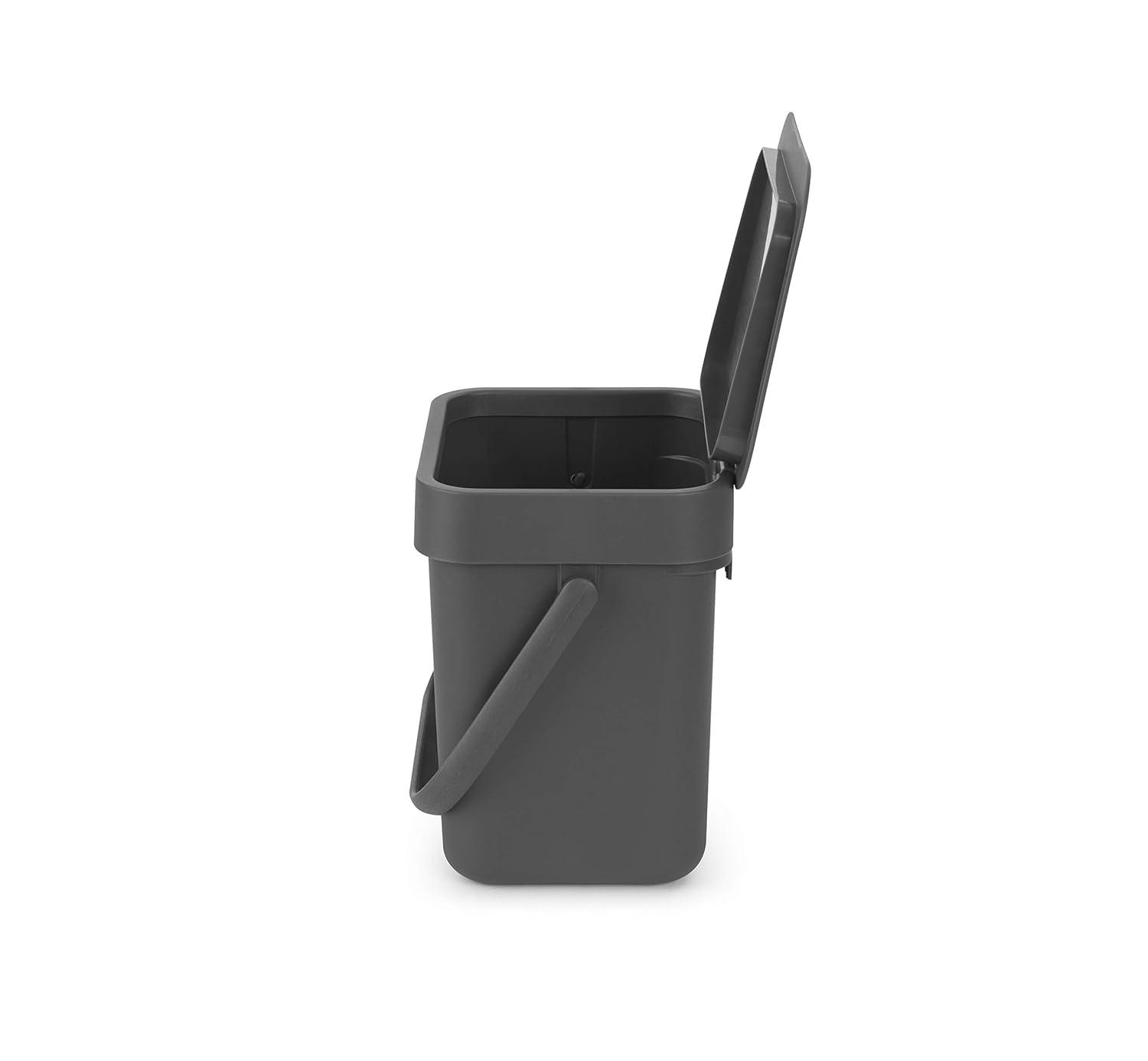 Brabantia Sort & Go 0.8 Gallon Plastic Odor Resistant Indoor Kitchen Composter