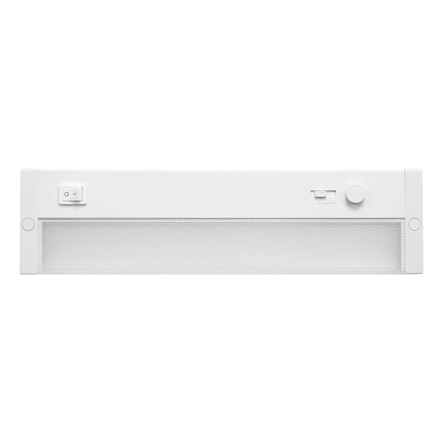 Maxxima 12 in. LED Under Cabinet Light, Dimmable, Linkable, Hardwired or Plug & Play, 500 Lumens, 5 CCT 2700K - 5000K, White, On/Off Switch