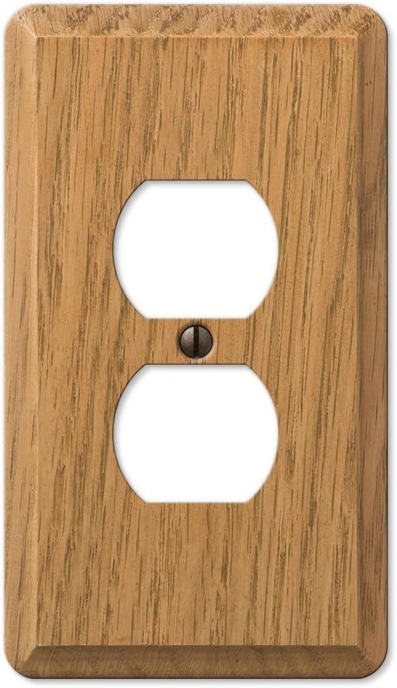 Amerelle Contemporary Brown 1 gang Wood Duplex Outlet Wall Plate 1 pk