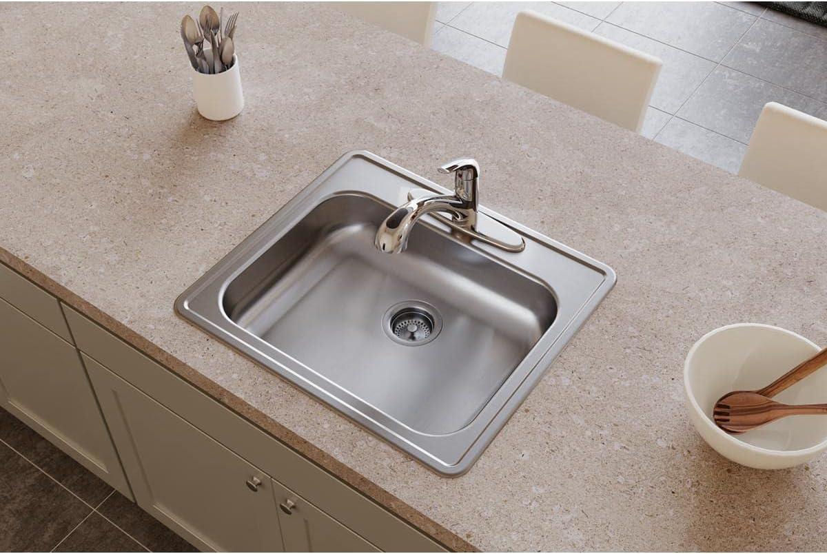 Dayton Single Bowl Three-Hole Drop-In Stainless Steel Sink