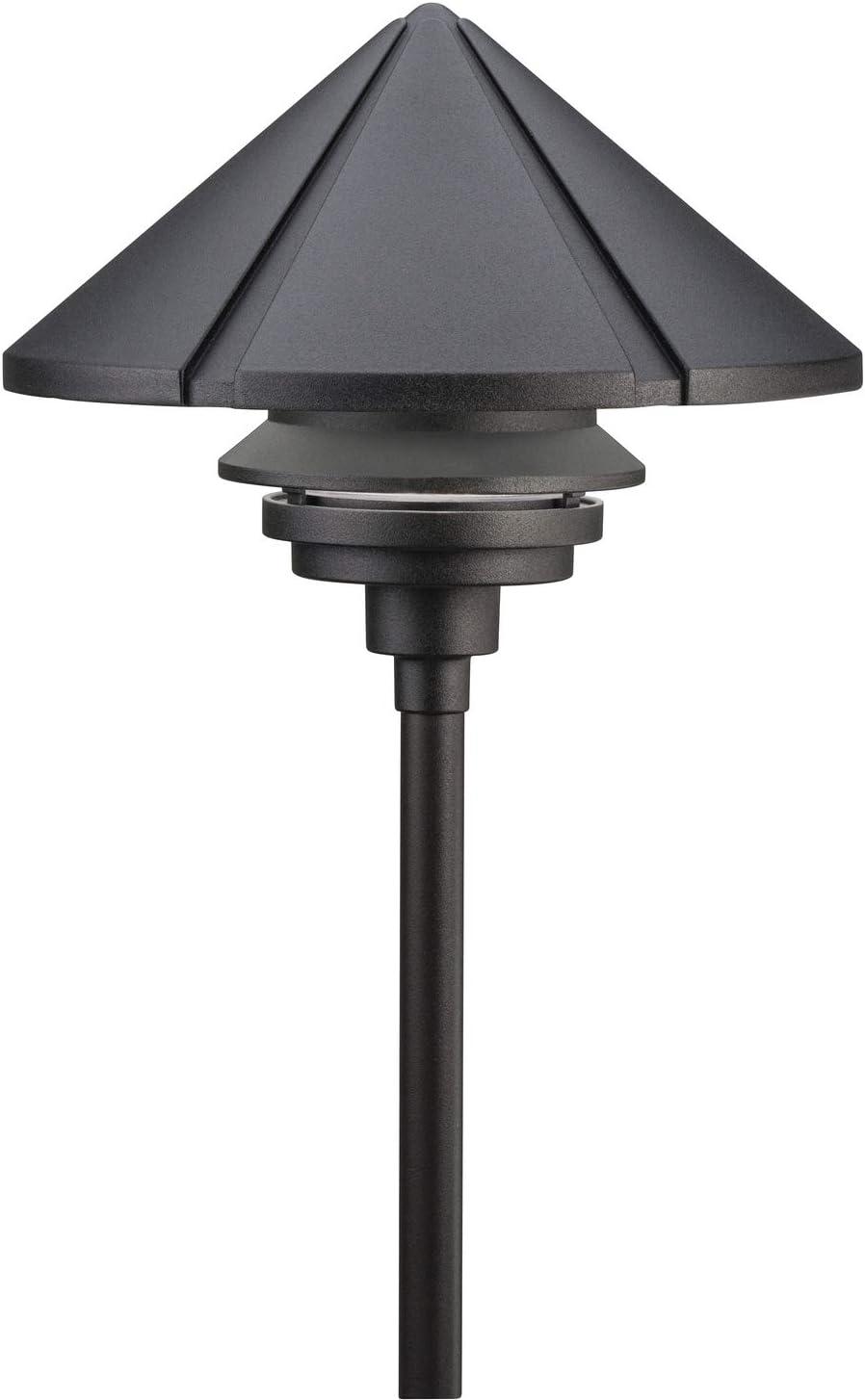 Transitional Black Metal Halide Pathway Floor Light, 11.5" Wide