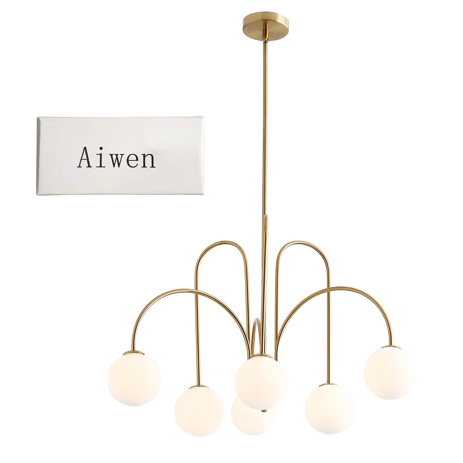 Abrial 6 - Light 25.98 inch Sputnik Empire Glass Shade Chandelier