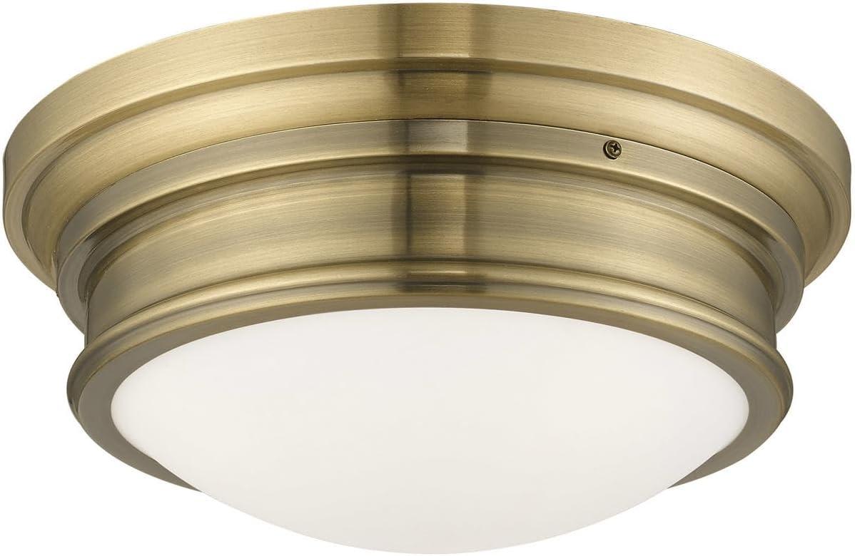 Livex Lighting Astor 3 - Light Flush Mount in  Antique Brass