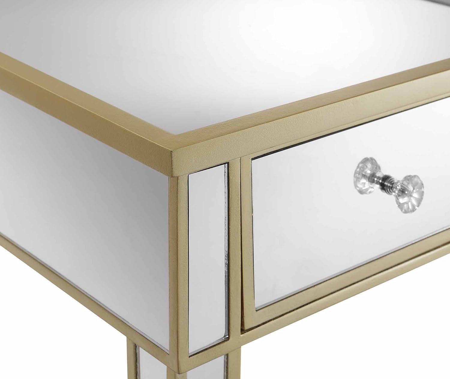 Convenience Concepts Gold Coast Mirrored End Table with Drawer, Multiple Colors