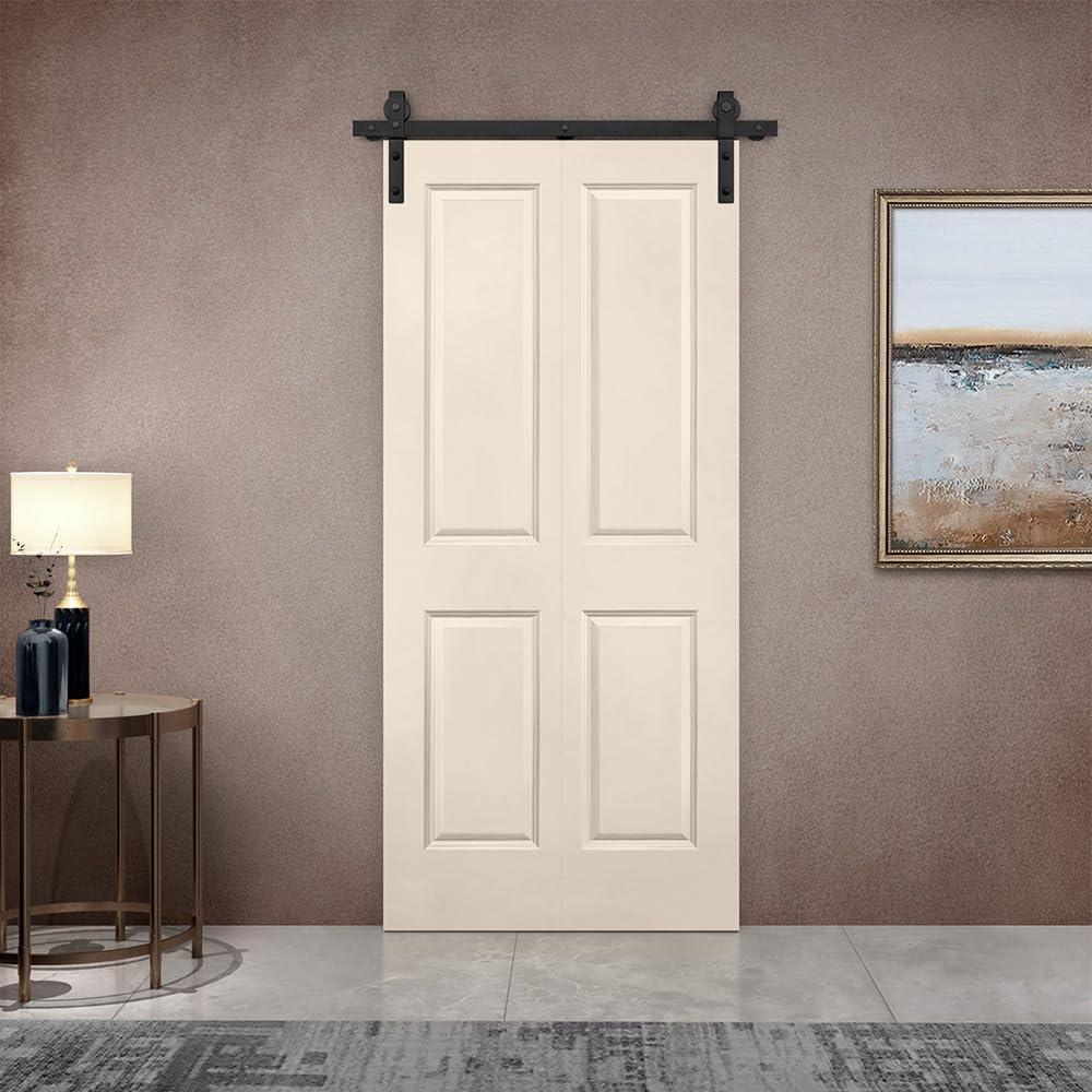 Calhome Paneled MDF Composite Bifold Barn Door with Installation Hardware Kit