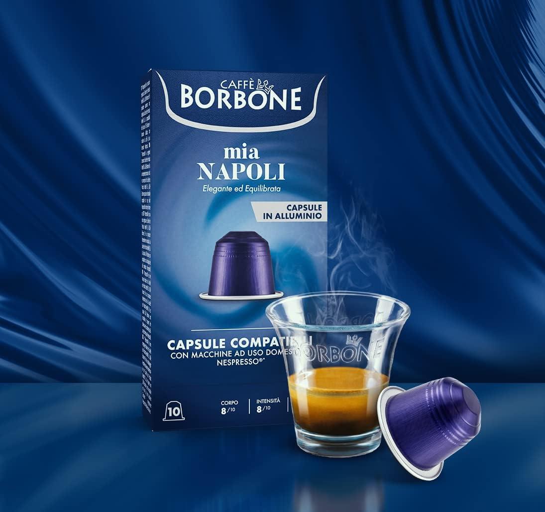 Caffe Borbone Nespresso Compatible Aluminum Coffee Pods, Mia Napoli, Genuine Italian Coffee, 100 Count (10 Packs of 10)