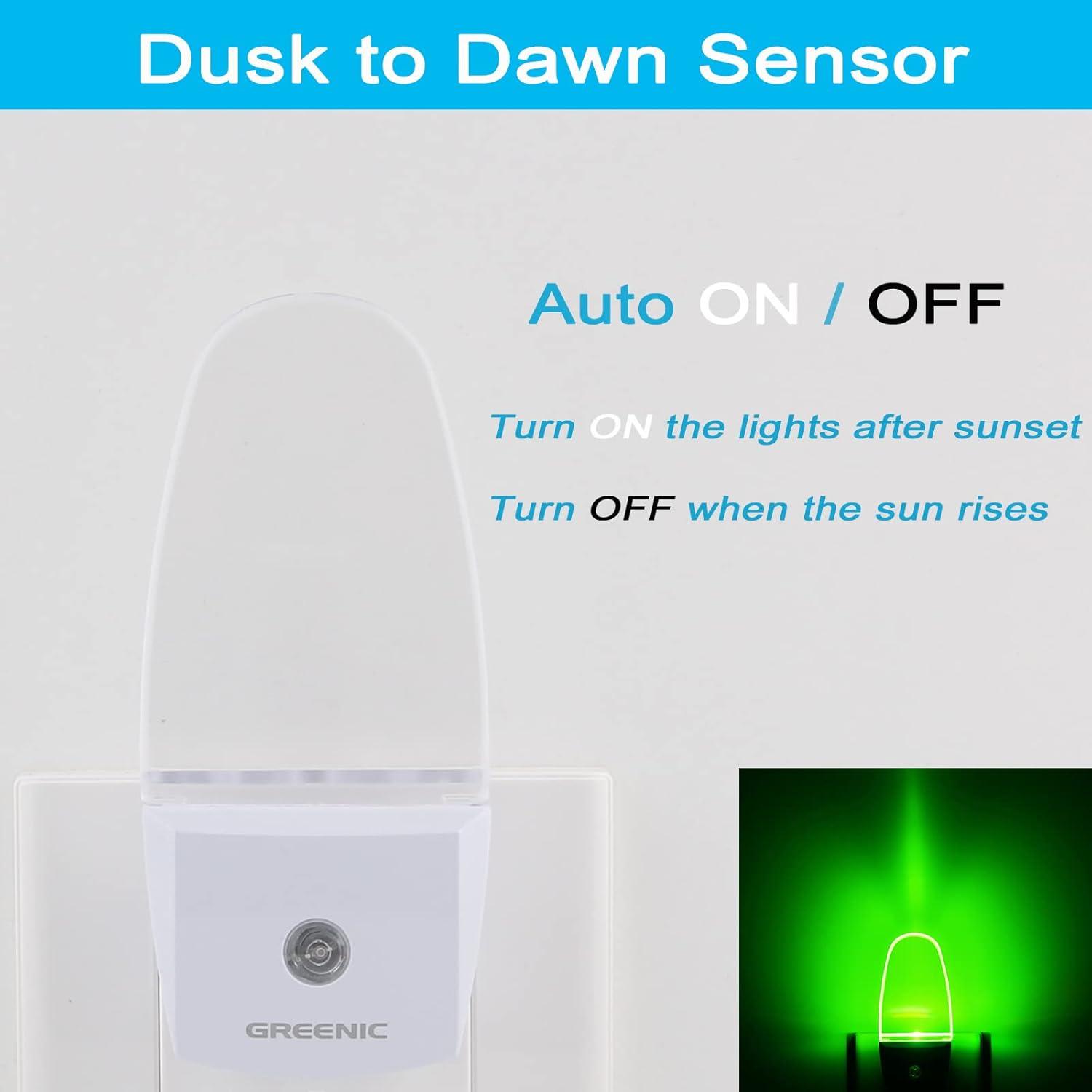 Multicolor RGB LED Night Light with Dusk to Dawn Sensor