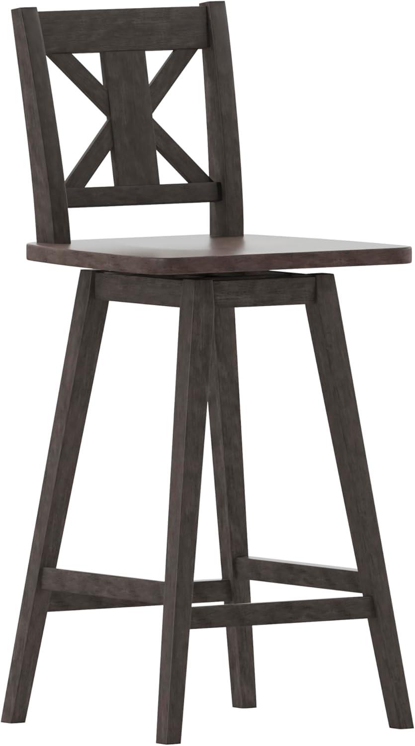 Taylor & Logan Bakersville Modern Farmhouse Wooden Swivel Bar and Counter Stool