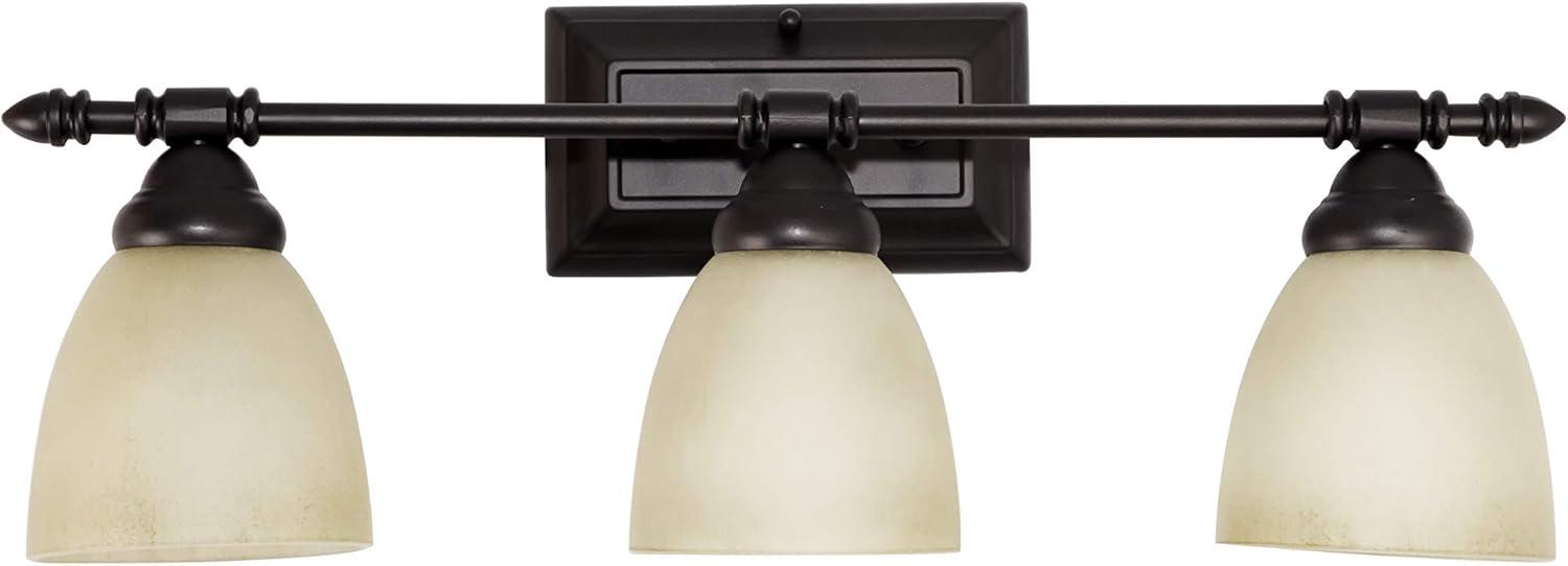 Oil Rubbed Bronze Three Light Down Lighting 23.75in Wide Bathroom Fixture