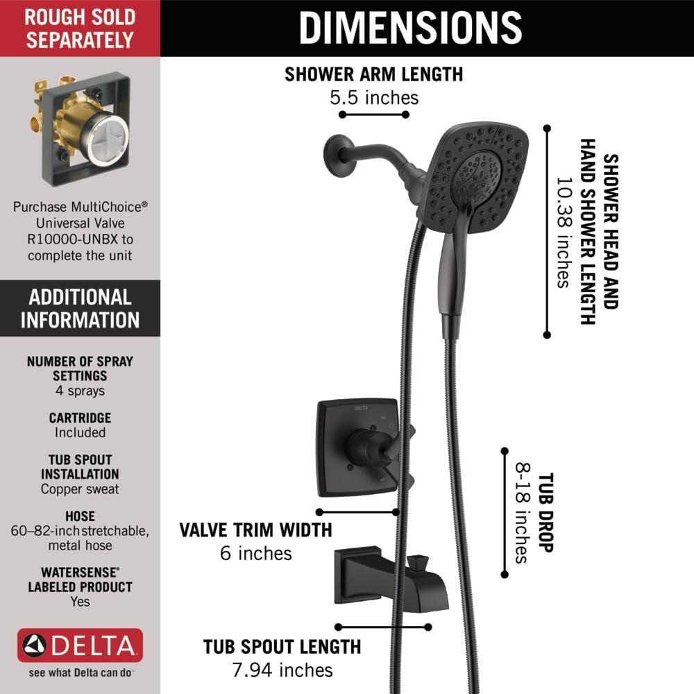 Ashlyn 17 Series Dual-Function Tub Shower Faucet Set, In2ition Shower Handle Trim Kit