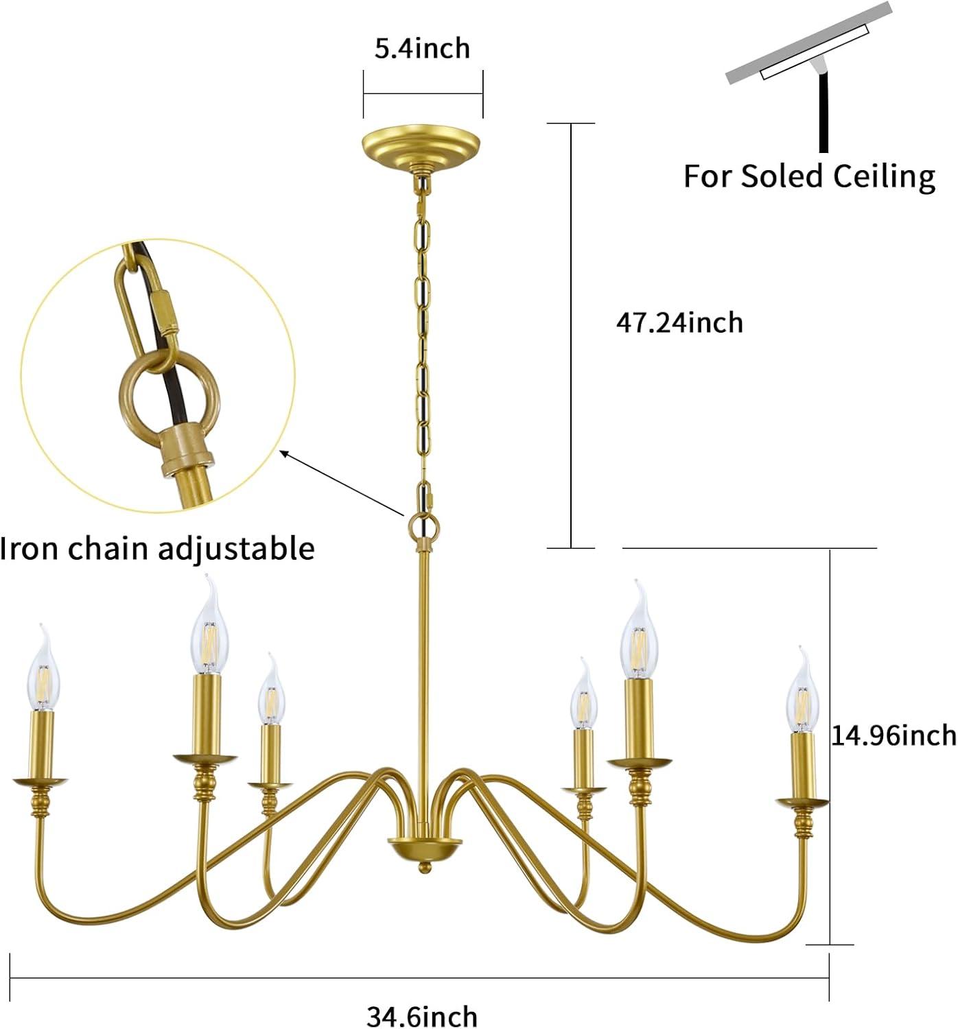 Enspijk 6-Light Classic Iron Candle Chandelier