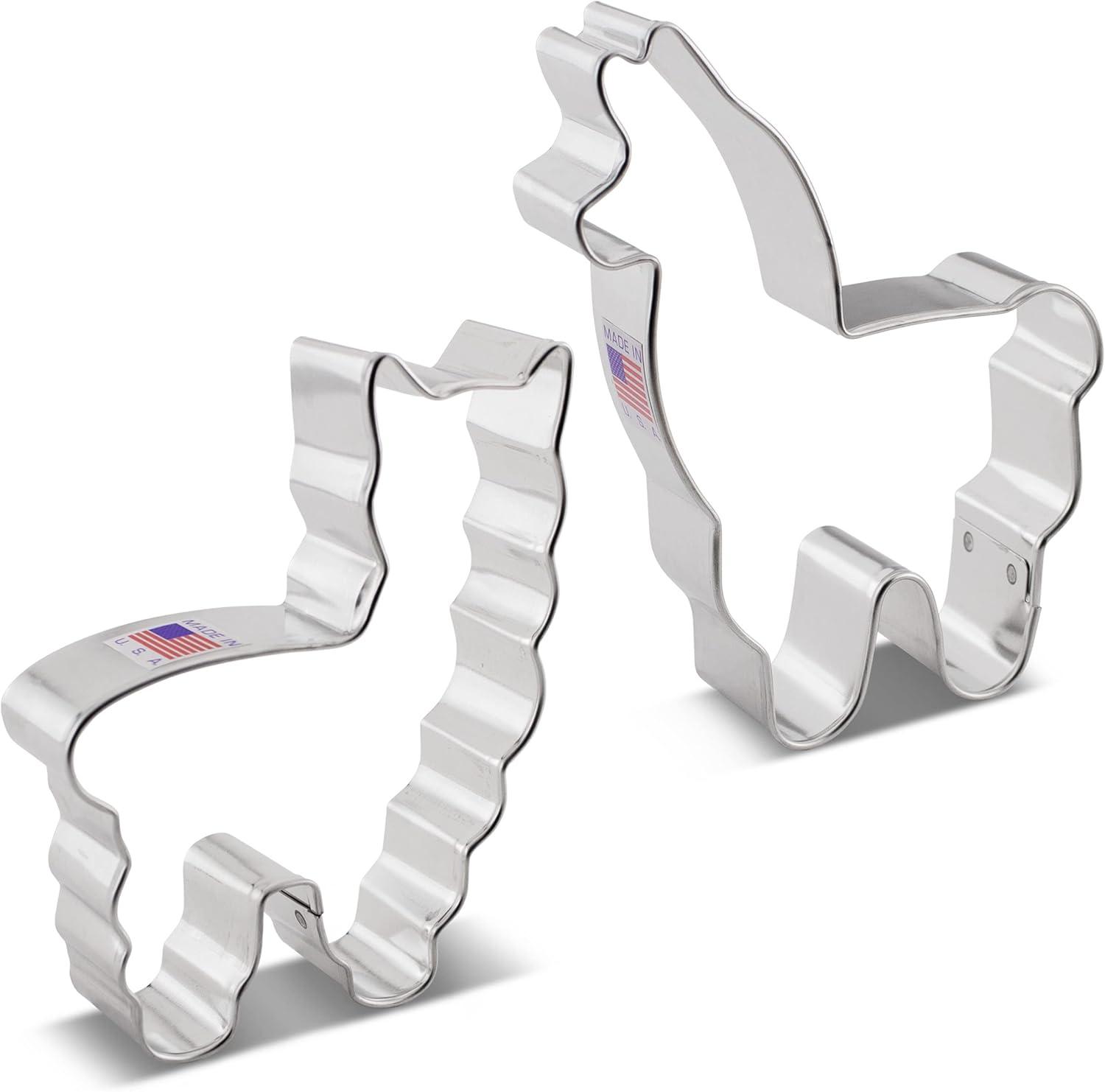 Ann Clark Llama/Alpaca Cookie Cutter Set, 2-Piece, Made in USA