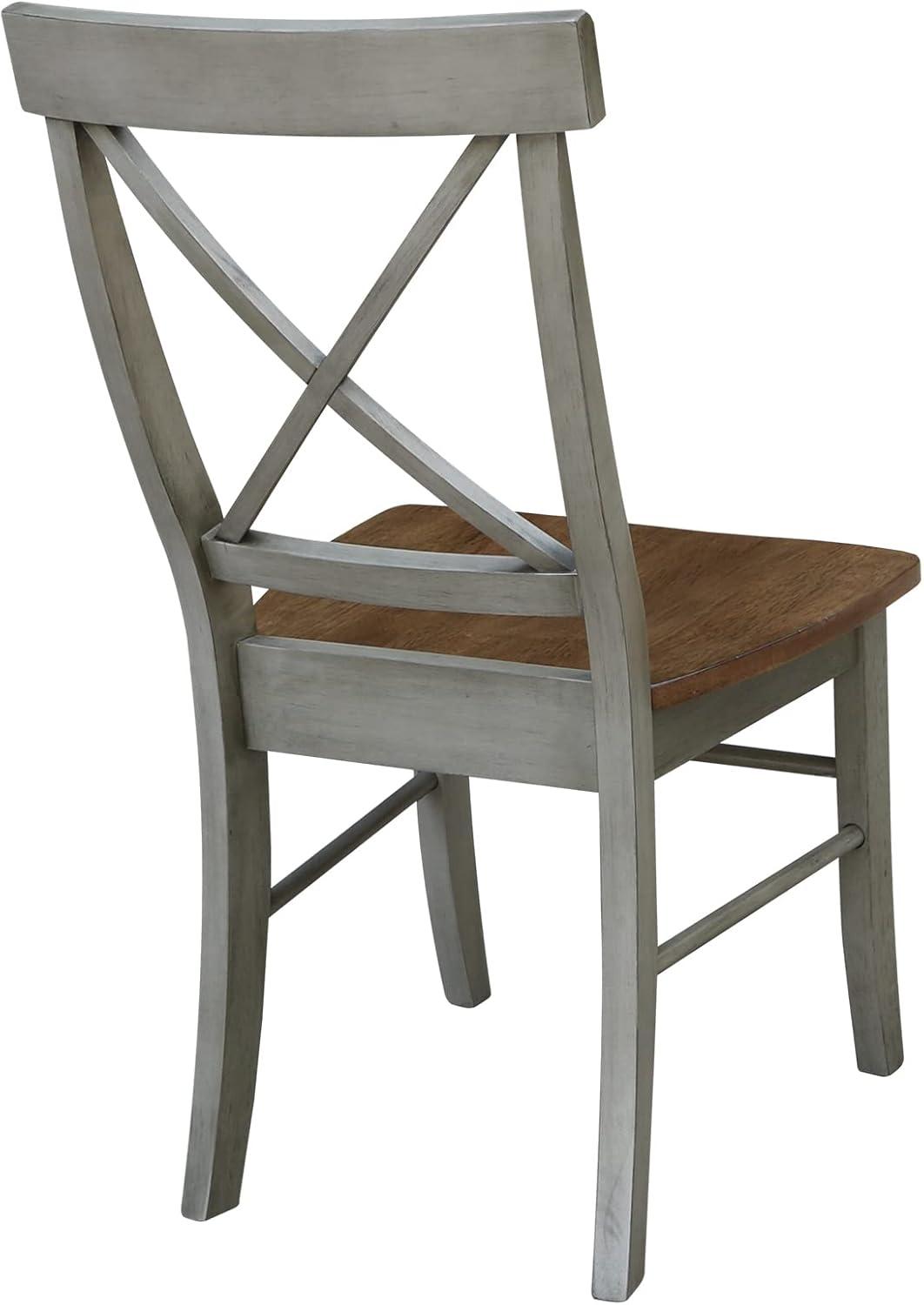 Elegant White Parawood High Cross Back Chair, Set of 2