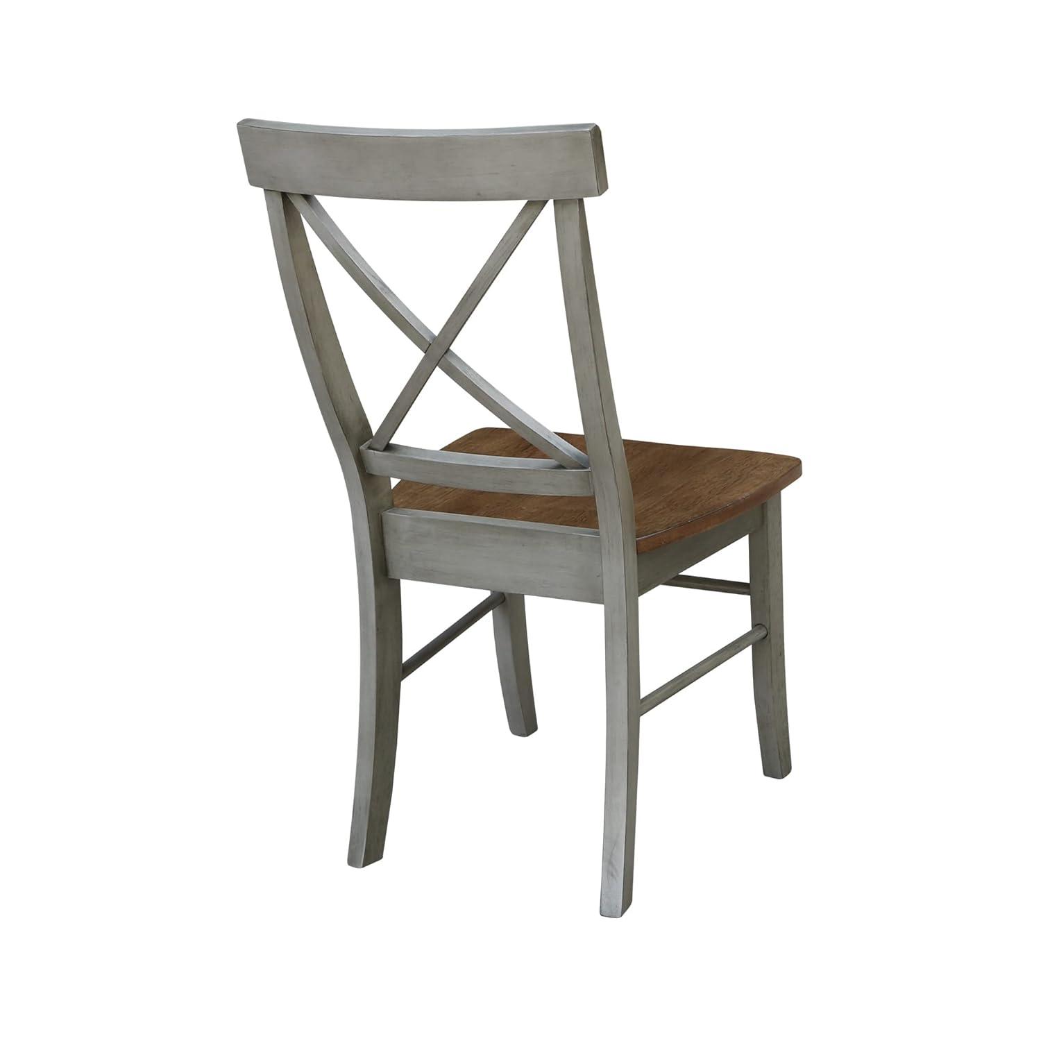 Elegant White Parawood High Cross Back Chair, Set of 2