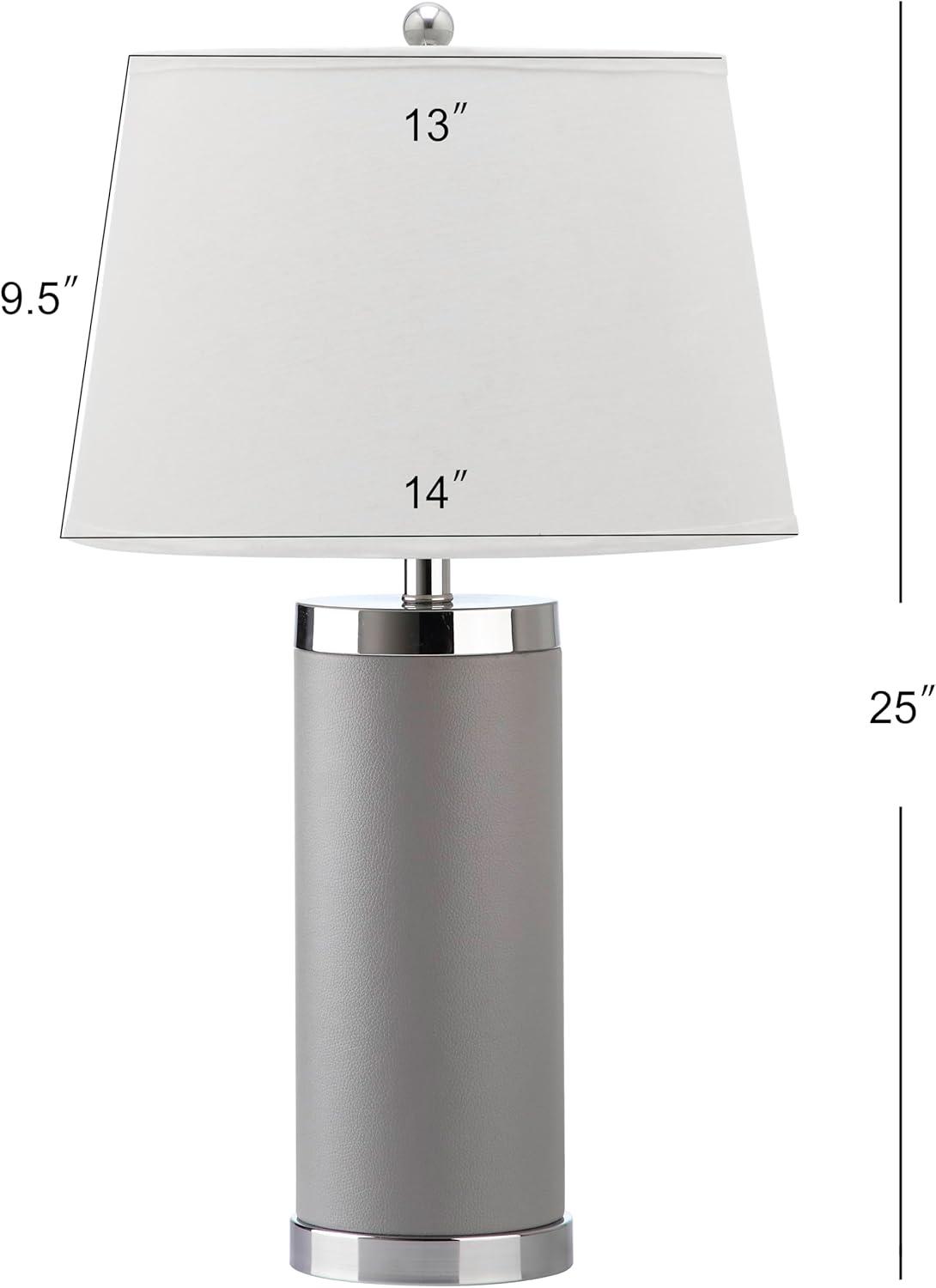 Faux Leather Column Table Lamp (Set of 2) - Safavieh