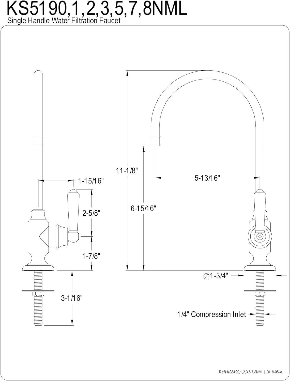 Kingston Brass Magellan Single-Handle 1-Hole Deck Mount Water Filtration Faucet