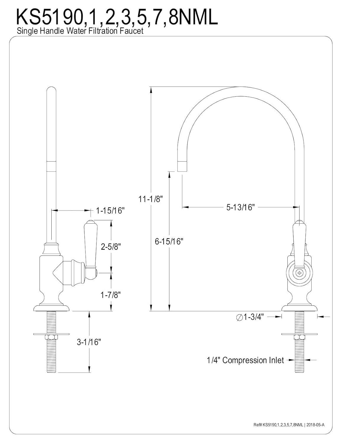 Kingston Brass Magellan Single-Handle 1-Hole Deck Mount Water Filtration Faucet