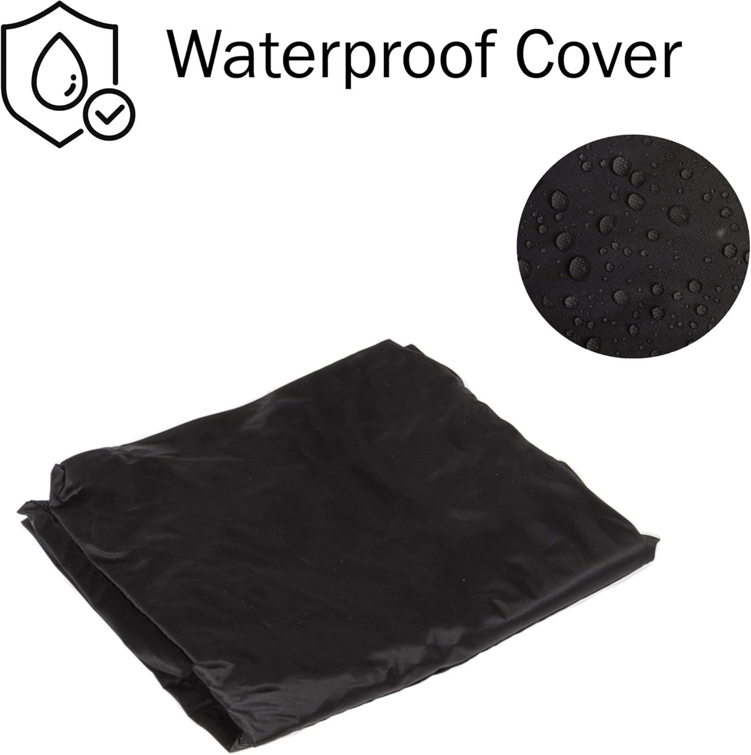 Pure Garden 32-Inch Outdoor Fire Pit with Screen, Cover, and Poker (Black)