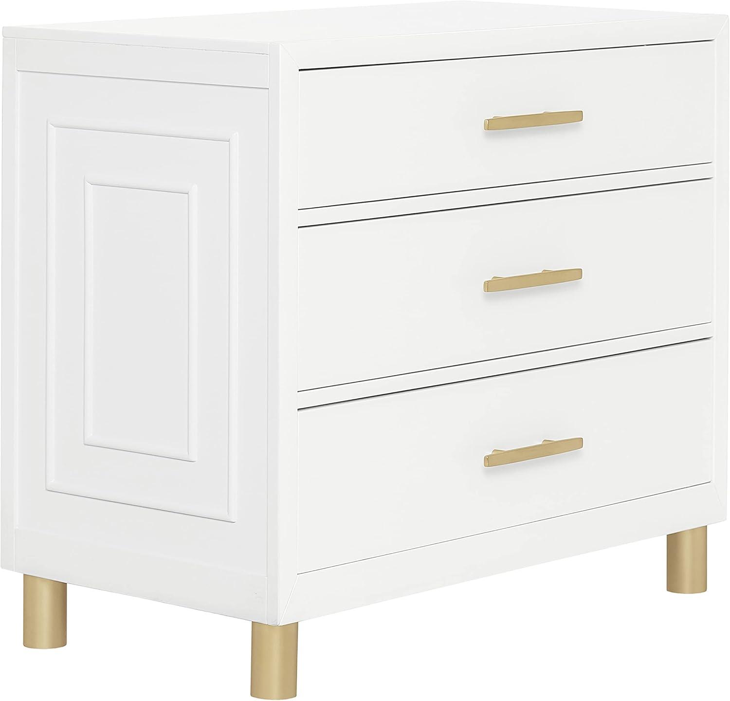 White Mid-Century Modern Double Dresser with Dovetail Drawers