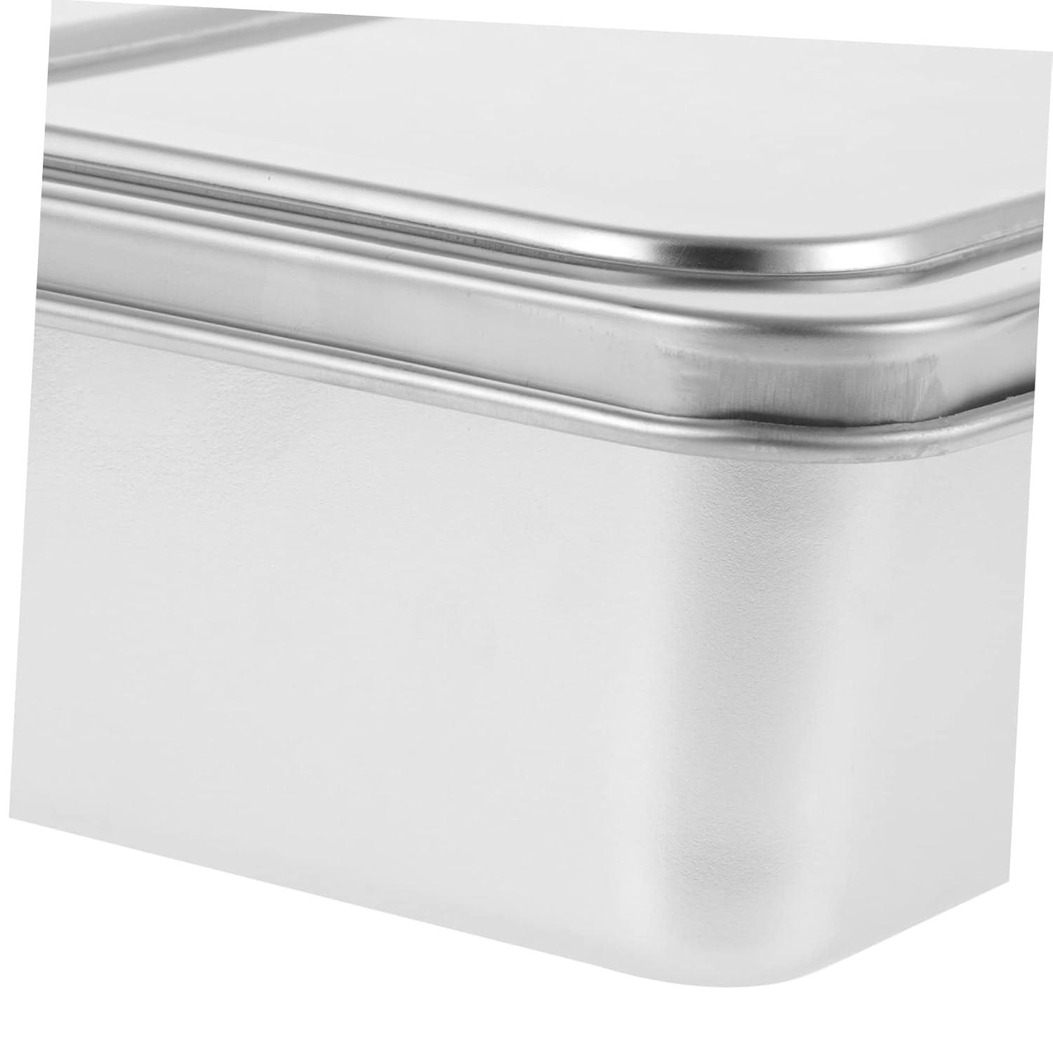 TABLZONE Stainless Steel Baking Tray Silver Oven Pan for Home Use with Lid