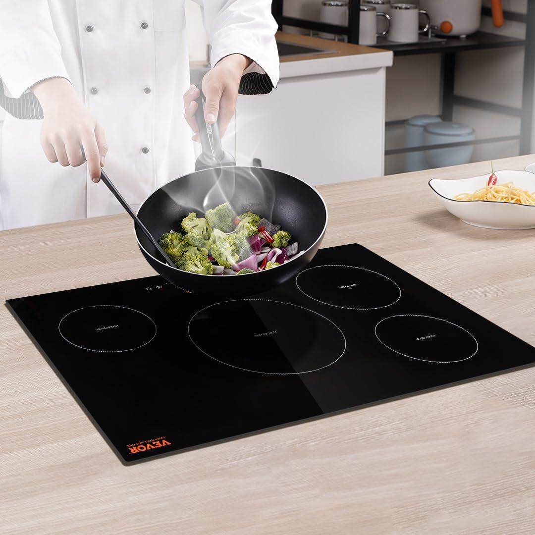 30 Inch Black Ceramic 4 Burner Induction Cooktop with Touch Control