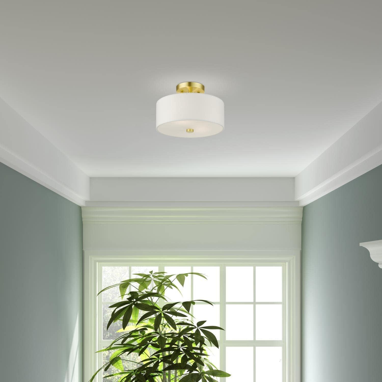 Livex Lighting Meridian 2 - Light Semi-Flush Mount in  Satin Brass