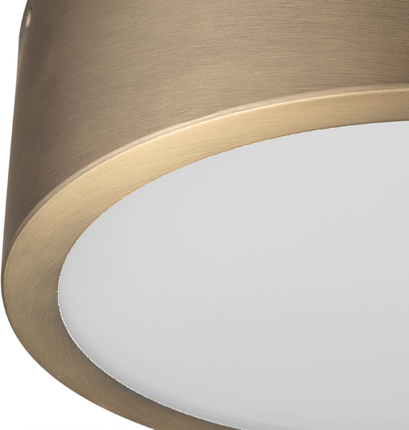 Modern Matte Brass 11" LED Flush Mount with Frosted Glass Shade