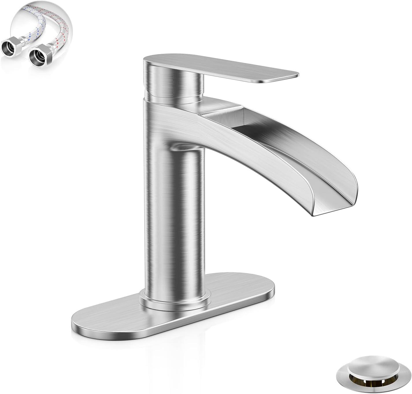 Single-Hole Single-handle Bathroom Faucet with Drain Assembly
