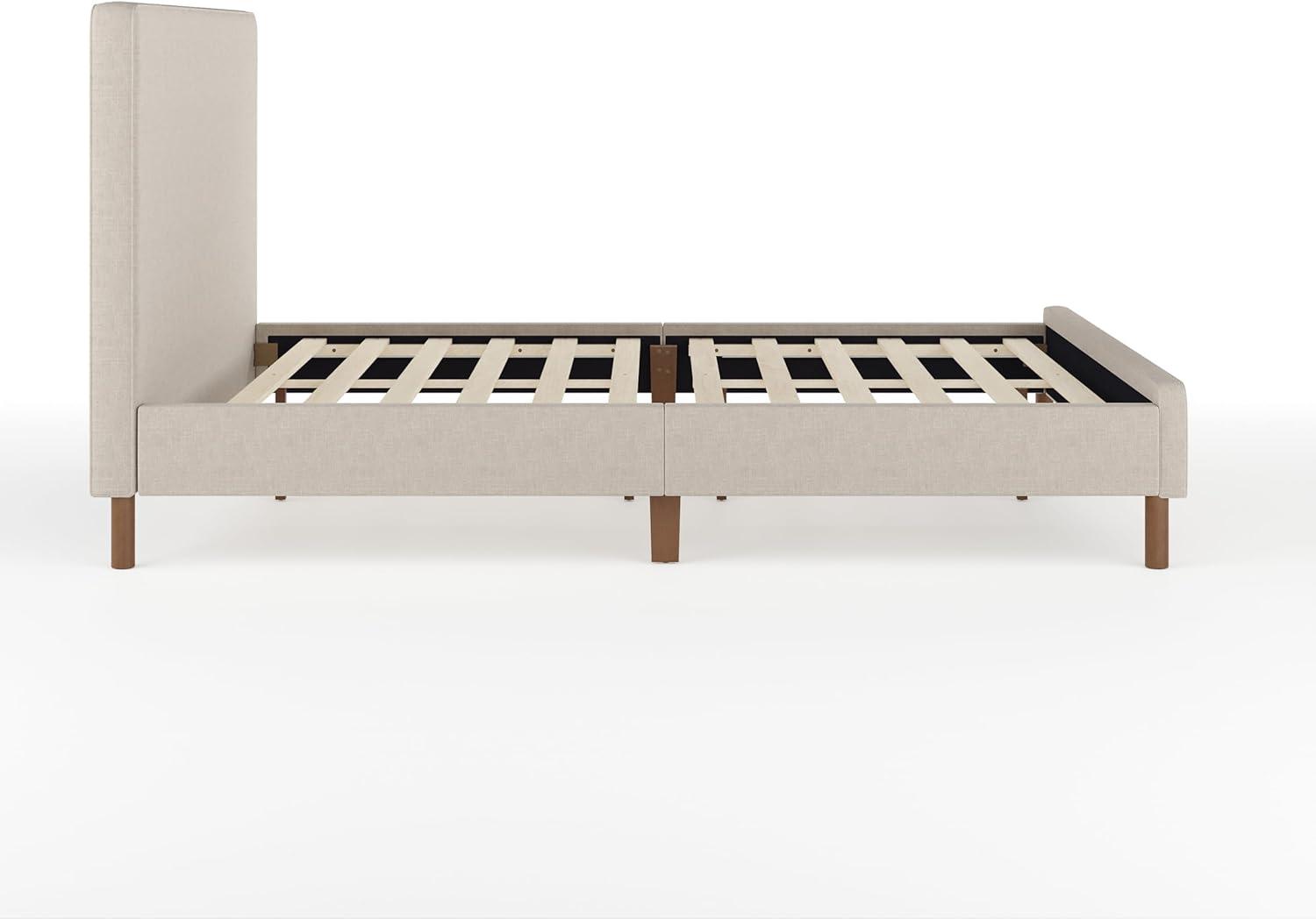 Martha Stewart Martha Stewart Britta Upholstered Platform Bed With Piped Detail Headboard