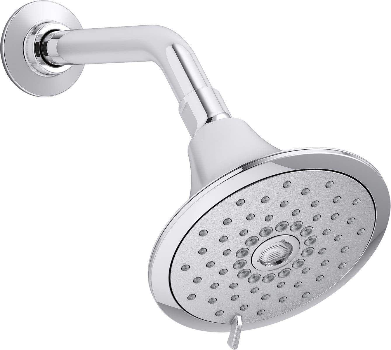 Polished Chrome Multifunction Wall Mounted Showerhead with Pulse