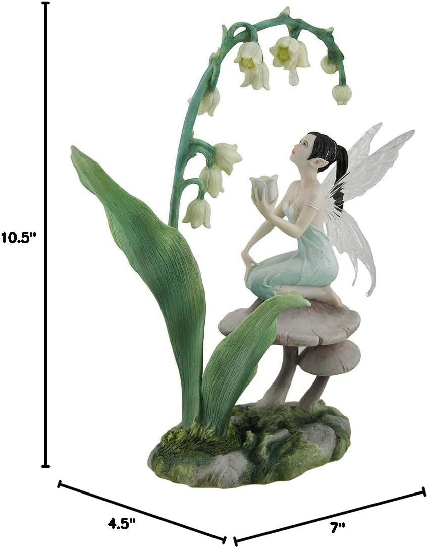 Veronese Design Lily of The Valley Flower Fairy Statue by Artist Rachel Anderson 11 Inch