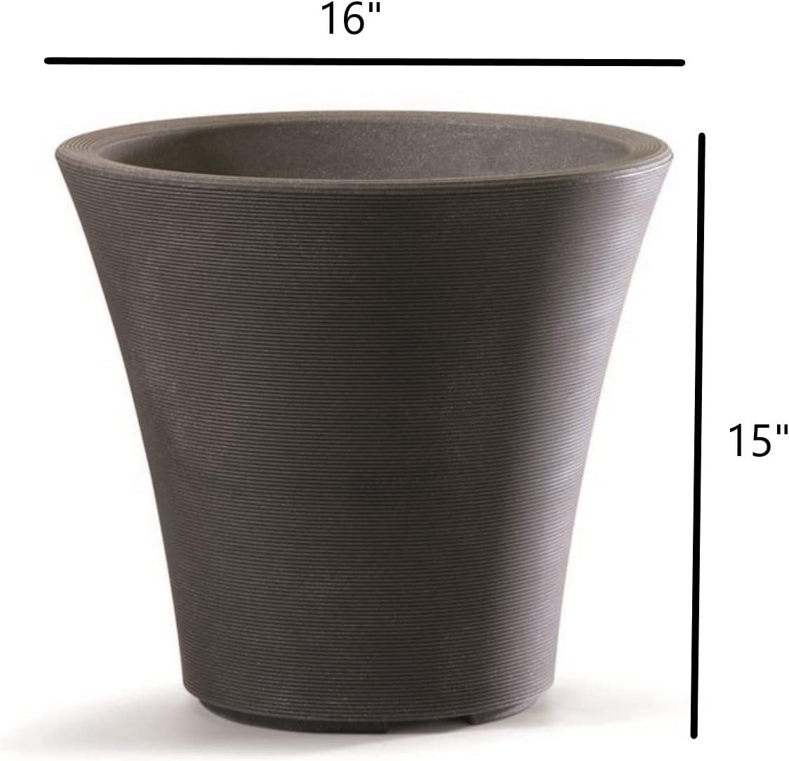 Cappuccino 16" Indoor/Outdoor Plastic Round Planter