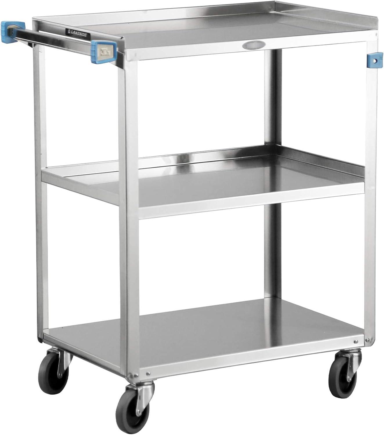 Lakeside 311 Stainless Steel 300 lb Capacity 3-Shelf Cart