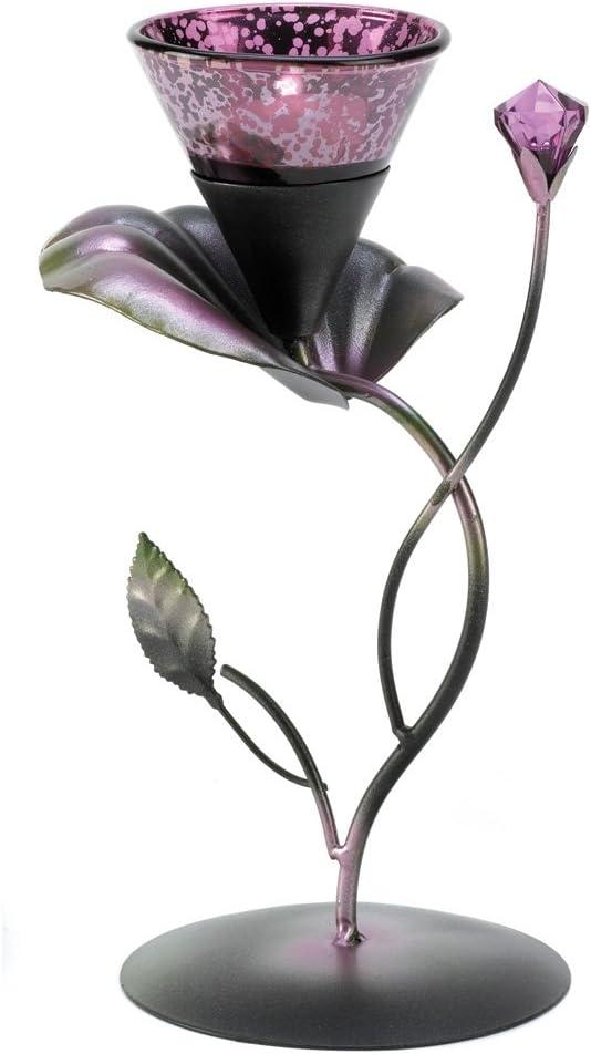 Dusky Lilac Botanical Iron & Glass Tealight Holder