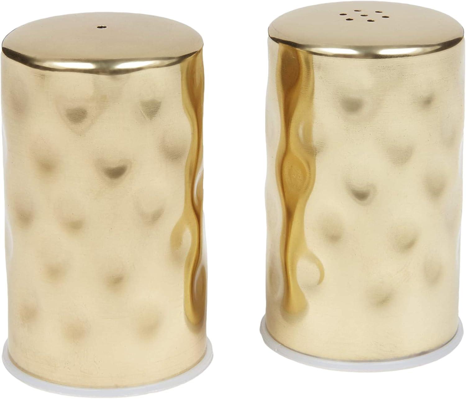 American Metalcraft GHSP2 Hammered Salt & Pepper Shaker Set, Gold, 2-Ounces Each