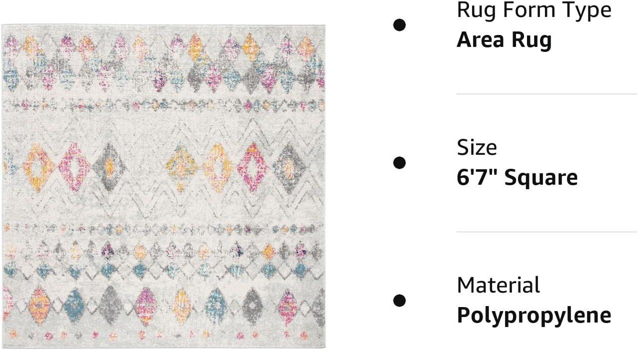Madison 700 MAD798 Power Loomed Indoor Area Rug - Grey/Gold - 6'7"x6'7" - Safavieh