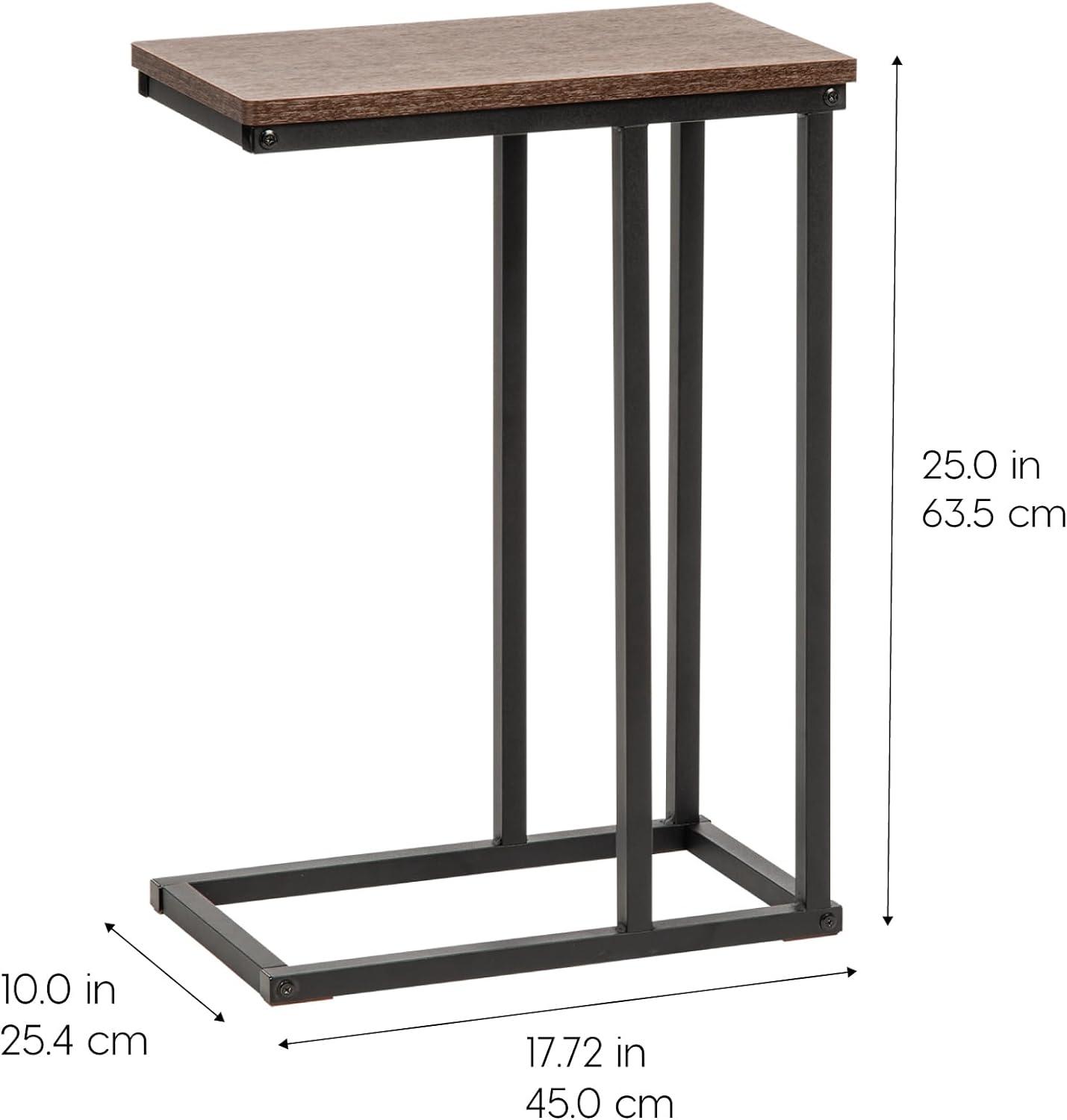 IRIS USA Wood and Metal Side Accent Table, Brown