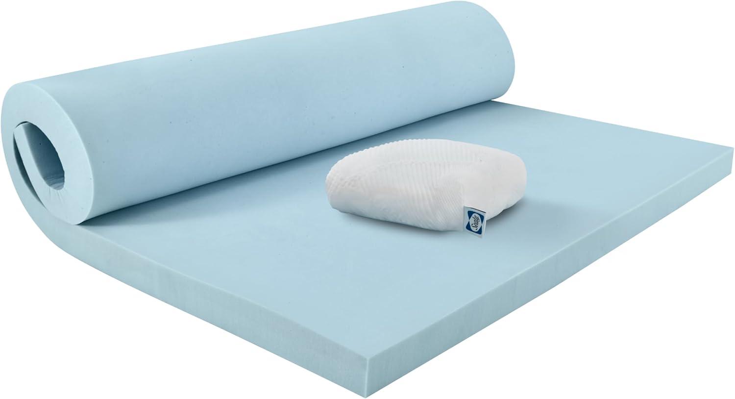 Sealy Dreamlife 3” Medium Gel Memory Foam Mattress Topper with Cooling Cover