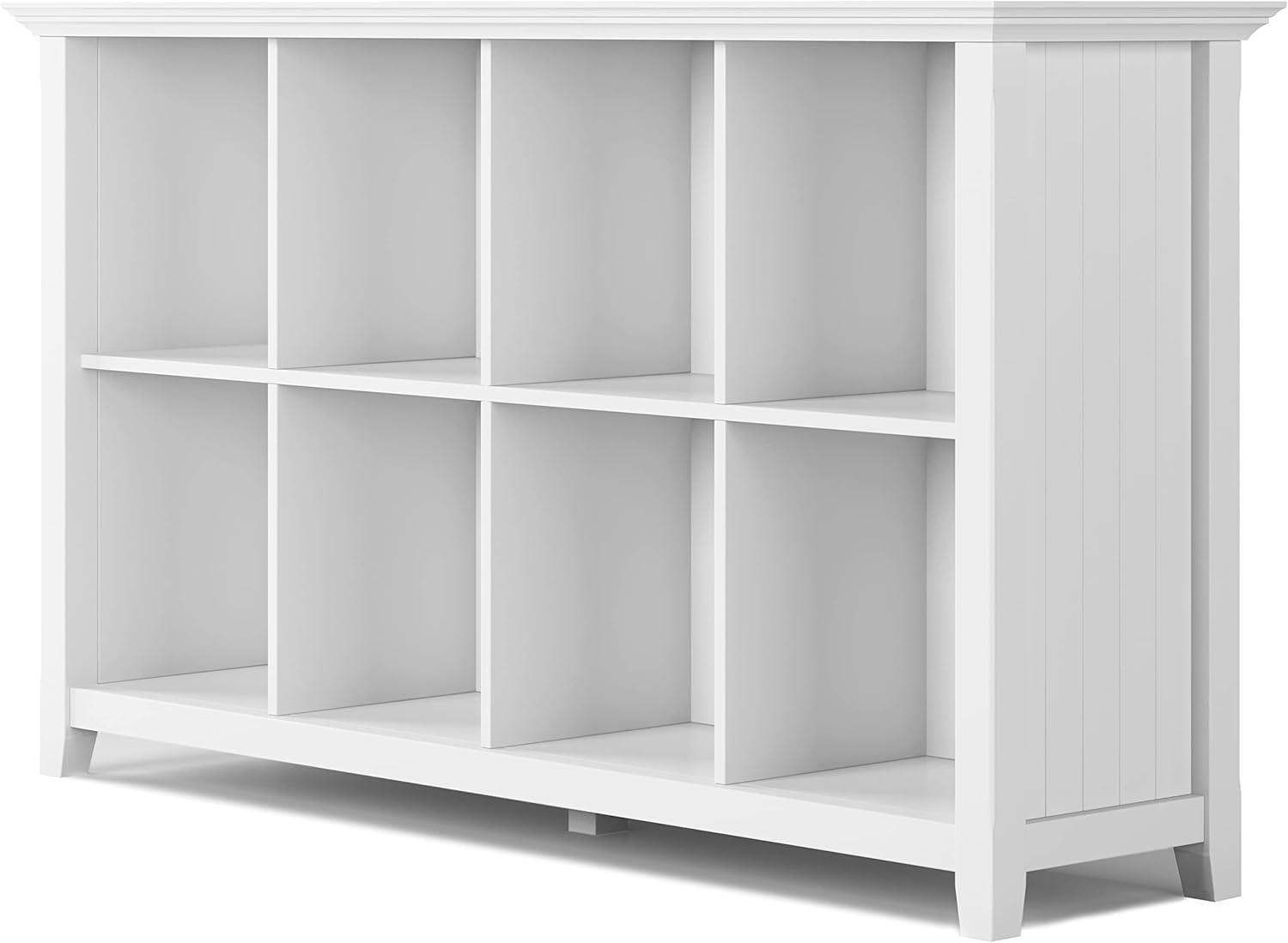 Simpli Home Acadian 8 Cube Storage Sofa Table in White