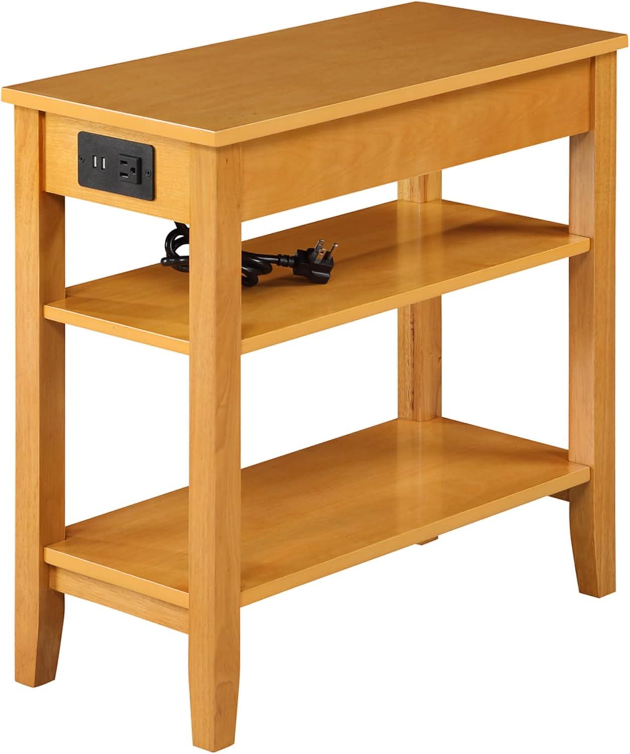 Convenience Concepts American Heritage End Table/Charging Station, Natural