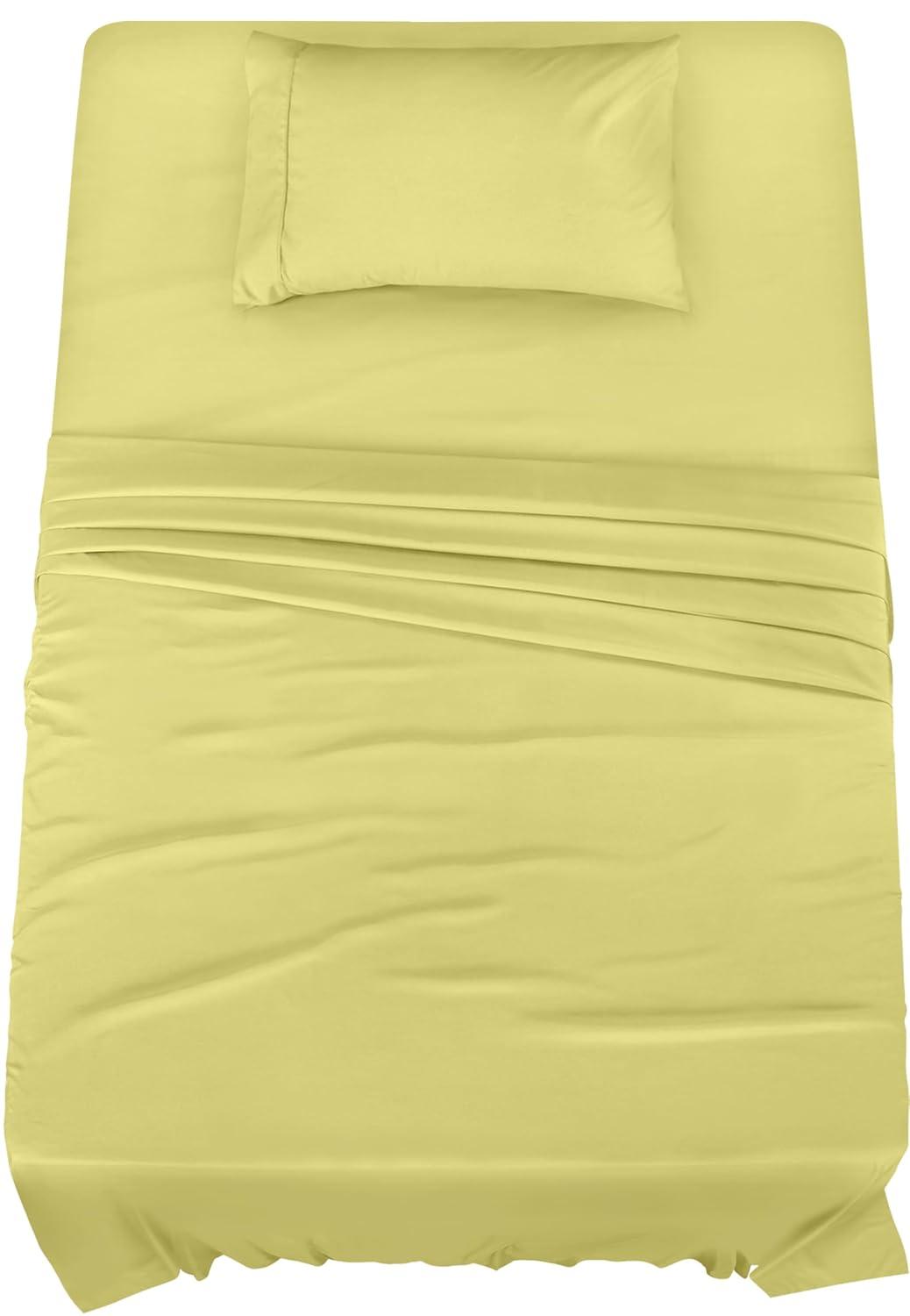 Utopia Bedding Queen Bed Sheets Set - 4 Piece Bedding - Brushed Microfiber - Shrinkage and Fade Resistant - Easy Care (Queen, Yellow)