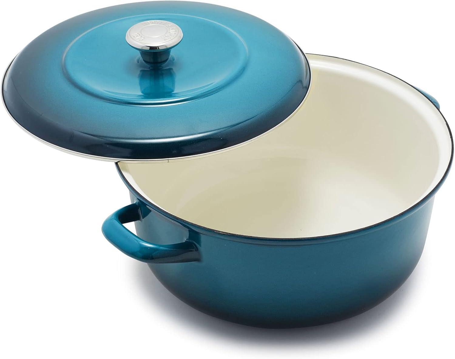 Merten And Storck 7 Quarts Non-Stick Enameled Cast Iron Round Dutch Oven