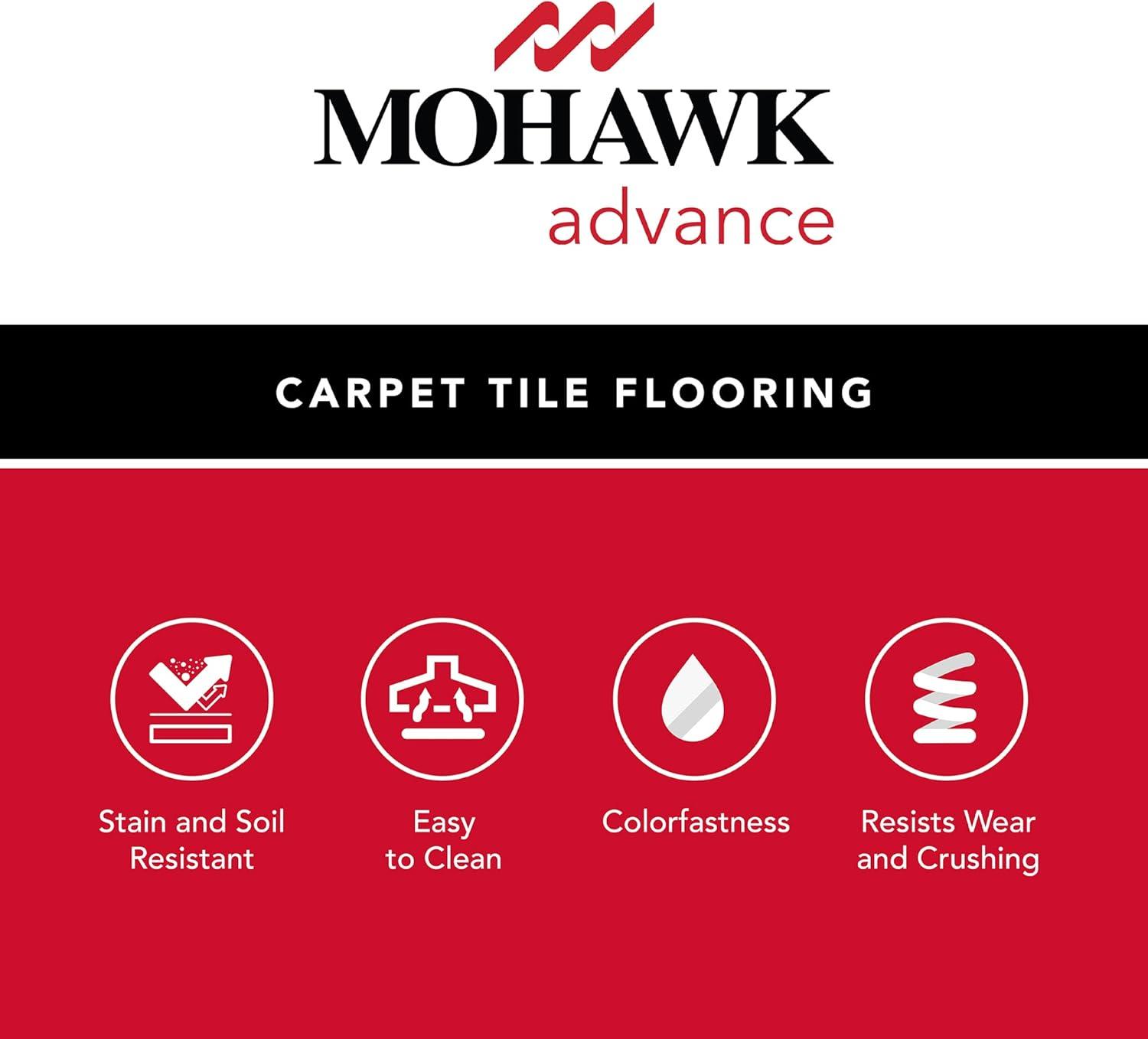 Mohawk Advance 24" x 24" Nylon Fiber Carpet Tiles (96 sqft per Carton-24 Tiles)