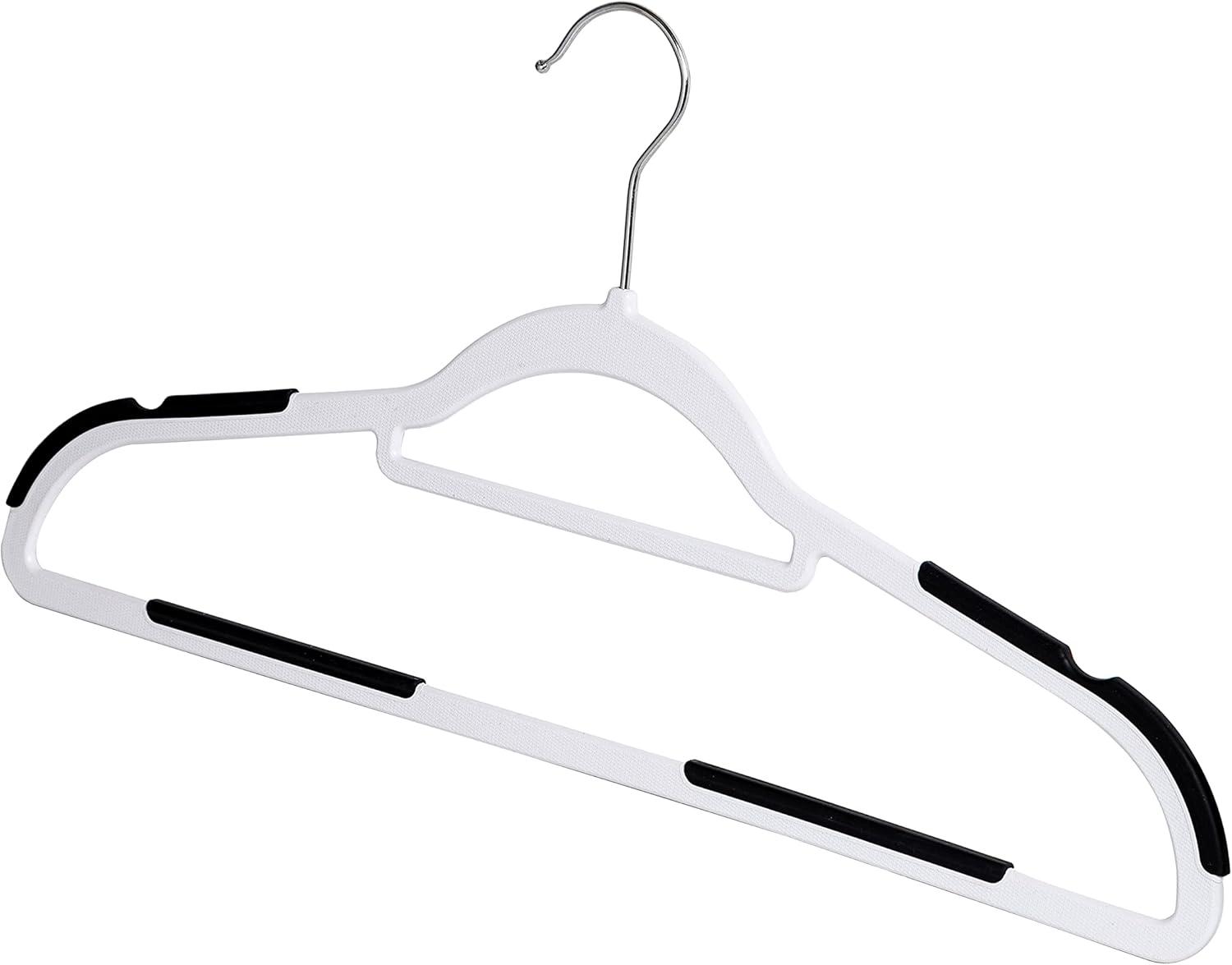 Honey-Can-Do 50pk Rubber Grip Hangers Black and White